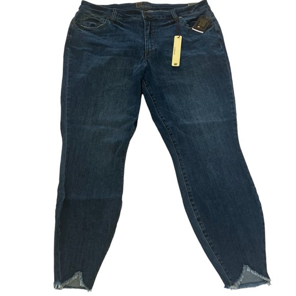 NWT KUT from the Kloth Women's Carlo Curved Fray Ankle Skinny Denim Jeans Sz 16 - Picture 7 of 8